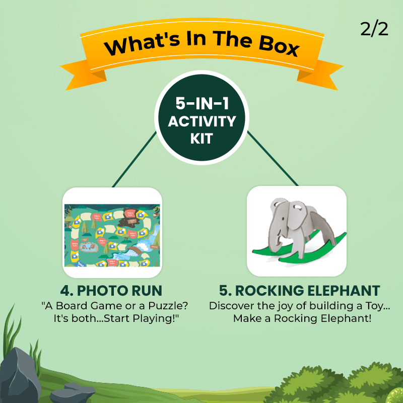 Jungle Explorer Kit For 3+ Years  | Christmas Gifts for Boys & Girls | Learn Language & Association Skills| 5-in-1 Jungle-themed Activities - Smartivity