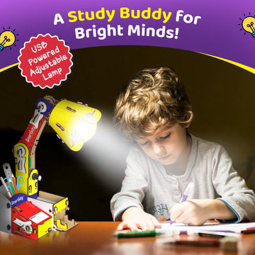 Adjustable Table Lamp | 8 - 14 years | USB-C Powered Lamp with Phone Stand & Organizer
