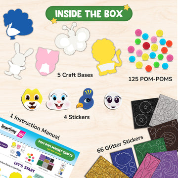 POM POM MAGNET CRAFTS - Adorable Animals  | 4-8 years | DIY CRAFT KIT