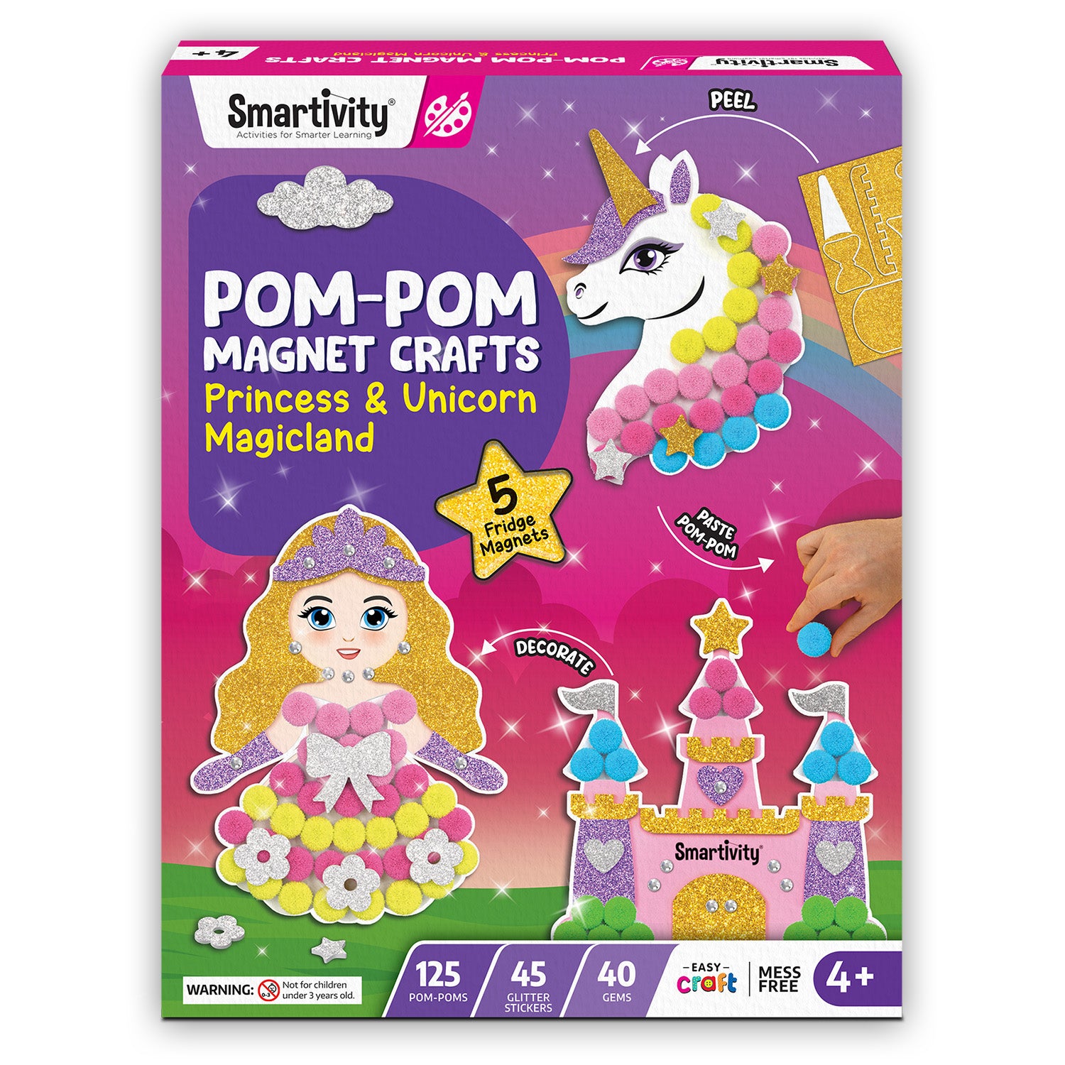 POM POM MAGNET CRAFTS - Princess and Unicorn Magicland  | 4-8 years | DIY CRAFT KIT