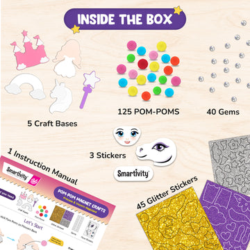 POM POM MAGNET CRAFTS - Princess and Unicorn Magicland  | 4-8 years | DIY CRAFT KIT