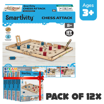 Chess Attack |  A Pack of 12 x 1 Units| Build-it-Yourself Interactive Chess Game Set| Perfect Gifts for Curious Kids