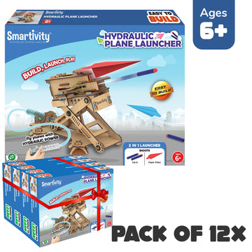 Hydraulic Plane Launcher|  A Pack of 12 x 1 Units| Build-it-Yourself Plane Launcher Set| Perfect Gifts for Curious Kids
