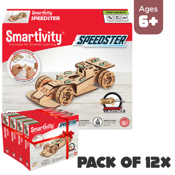 STEAM Wheels Speedster | A Pack of 12 x 1 Units| Build-it-Yourself STEAM vehicles | Perfect Gifts for Curious Kids