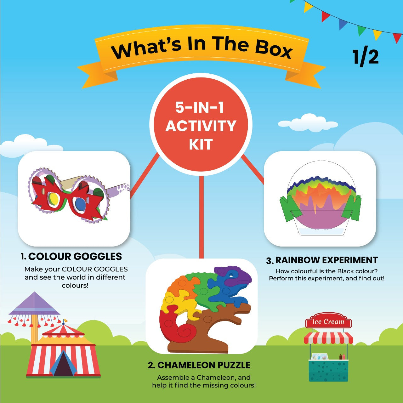 Colour Carnival 5-in-1 Science Kit for 3+ years | Christmas Gifts for Boys & Girls - Smartivity