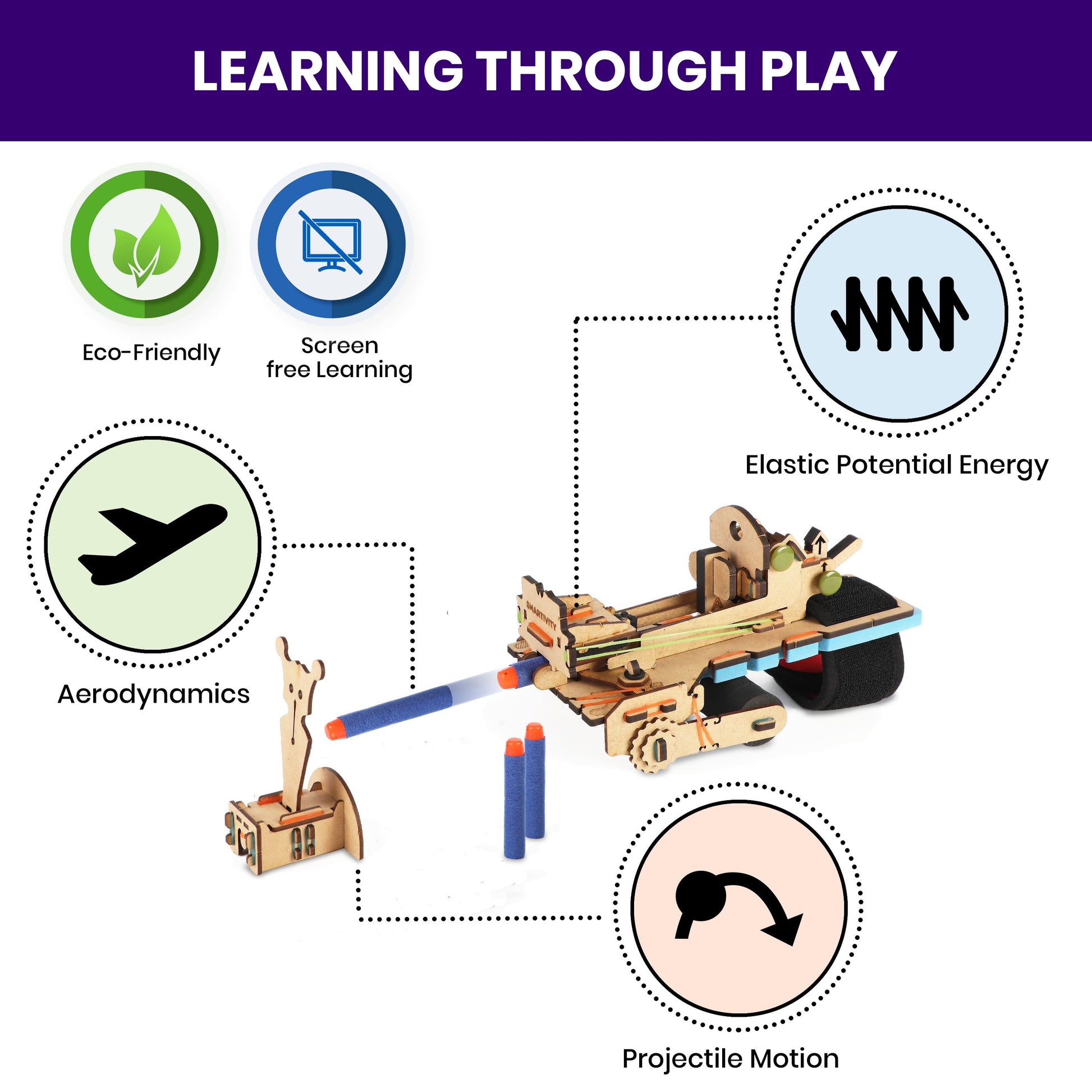 Bullseye Bow For 8+ Years | Improve Critical Thinking & Creativity | Learn Aerodynamics, Projectiles & Elasticity - Smartivity