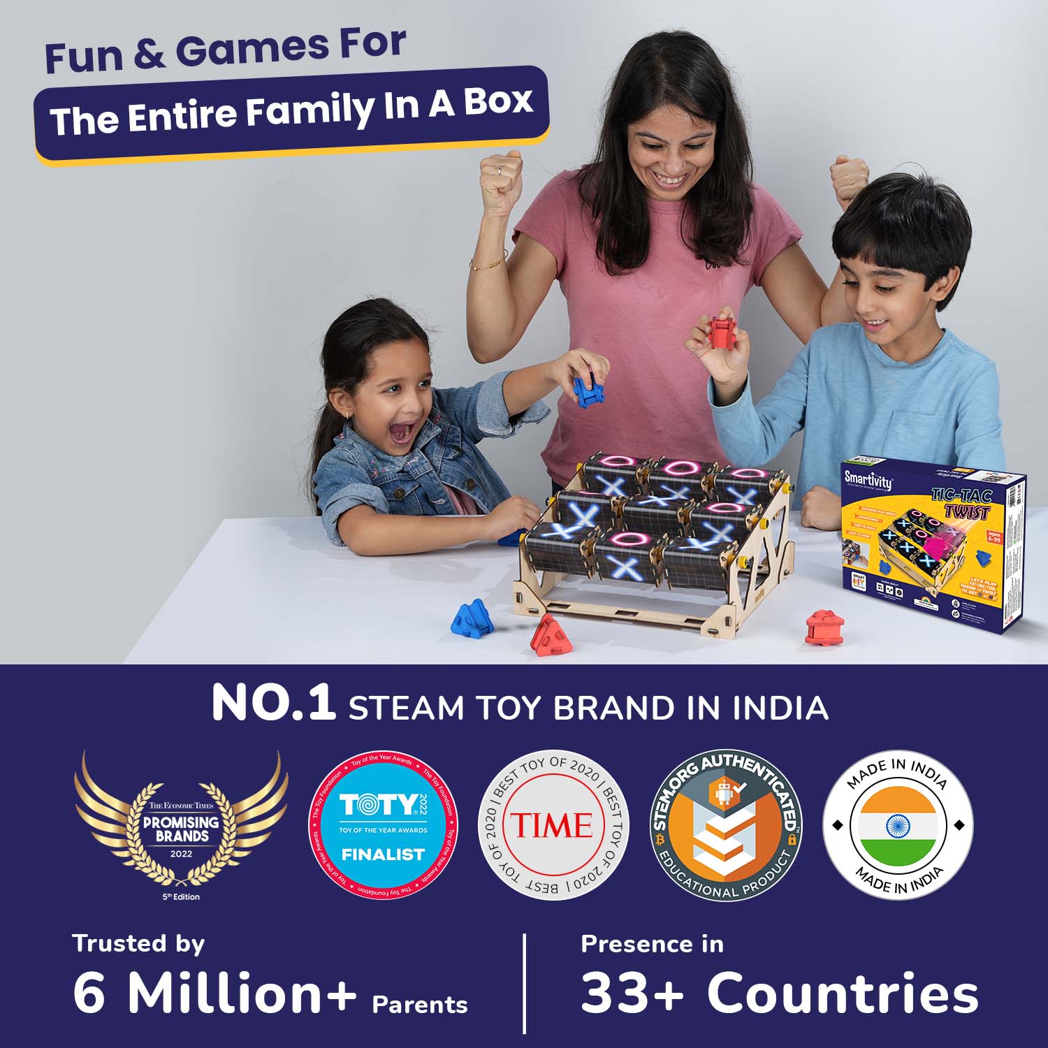 Tic-Tac Twist for 6+ years | Christmas gift for boys and girls | Learn gravity, momentum & game strategy | Full Family Fun - Smartivity