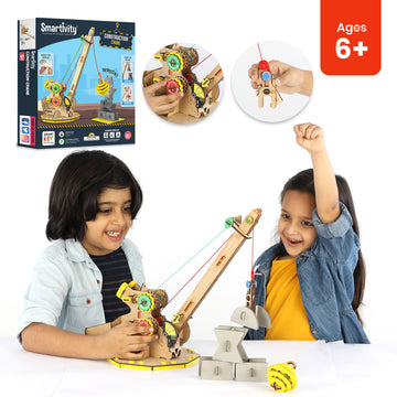Construction Crane For 6+ Years | Christmas Gifts for Boys & Girls | Improve Problem Solving & Confidence | Learn Pulleys & Angles - Smartivity